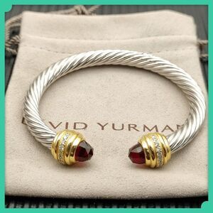 💋💋💋Gold Plated Sterling Silver Green Diamond Bracelet💋7mm